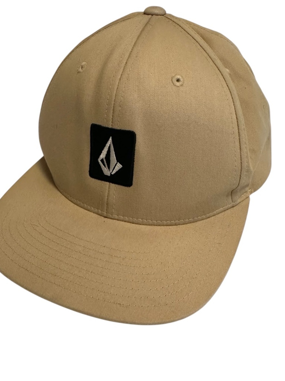 Volcom V-Square Snapback Hat Khaki Tan Logo Cap One Size NWOT